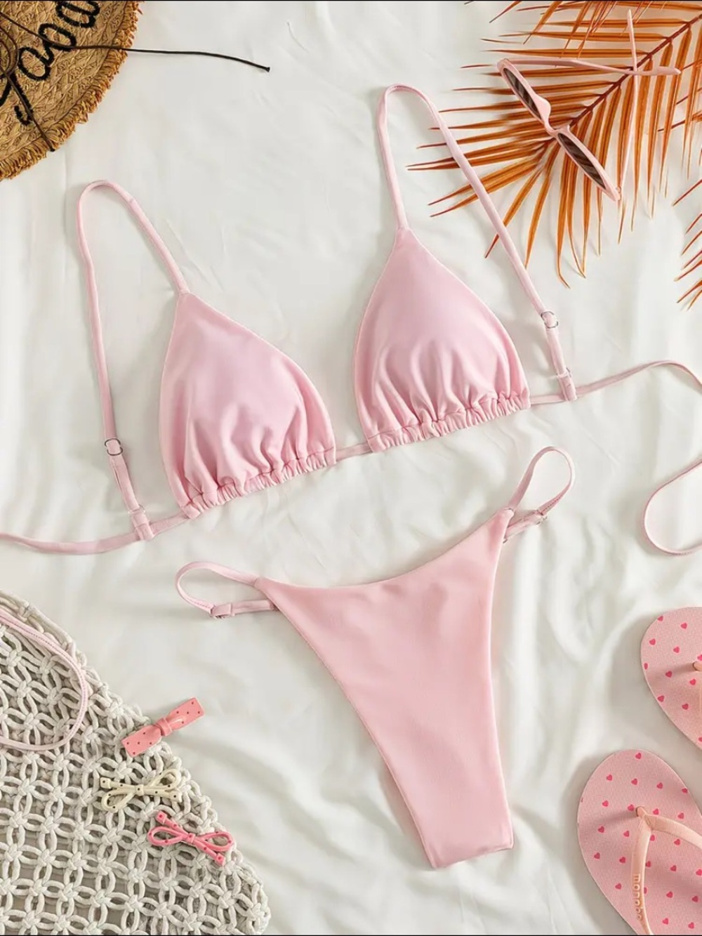 Light Pink Triangle Bikini Set